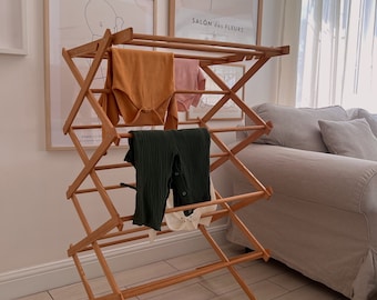 Folding wooden drying rack hotsell