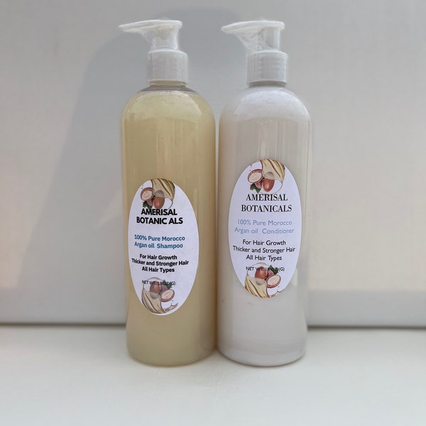 Pure Moroccan Argan Oil Shampoo and Conditioner, Vegan friendly