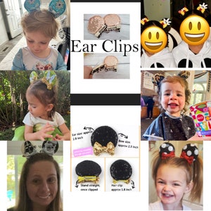 Mouse Ear Hair Clips, Mickey Ears, Minnie Mouse Ear Clips, Mickey Ears Hair Clip, Disney Ears, Princess Ear Clips, Mouse Ears, Minnie Ears image 9