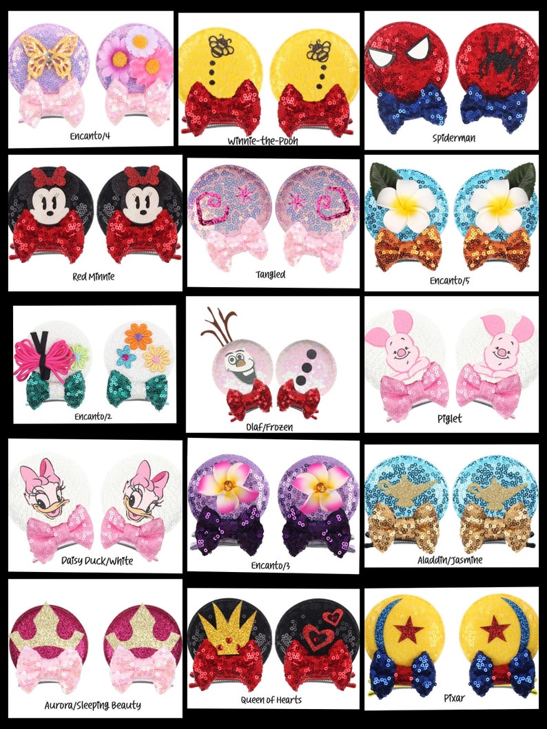 Mouse Ear Hair Clips, Mickey Ears, Minnie Mouse Ear Clips, Mickey Ears Hair Clip, Disney Ears, Princess Ear Clips, Mouse Ears, Minnie Ears image 5
