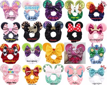 Mouse Ear Scrunchies, Mickey Ears, Minnie Scrunchies, Disney Ears, Mickey Ear Scrunchies, Mouse Ears, Disney Accessories, Minnie Ears