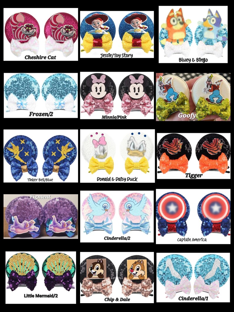 Mouse Ear Hair Clips, Mickey Ears, Minnie Mouse Ear Clips, Mickey Ears Hair Clip, Disney Ears, Princess Ear Clips, Mouse Ears, Minnie Ears image 4