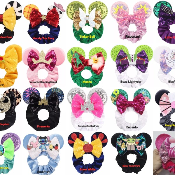 Mouse Ear Scrunchies, Mickey Ears, Minnie Scrunchies, Disney Ears, Mickey Ear Scrunchies, Mouse Ears, Disney Accessories, Minnie Ears