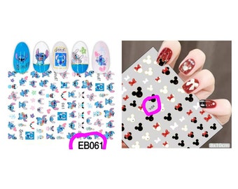 Disney Stickers/Stitch/Disney/Donald Duck/Marvel/Mickey Mouse/Minnie Mouse Nail Decals/Nail Art/Waterslide Nail Decals/Nail Stickers/