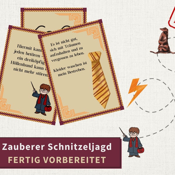 Schnitzeljagd Vorlage für "Zauberer" Kindergeburtstagsfeier