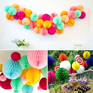 1 5 10 pcs 6" Paper Honeycomb Balls Lantern Pompoms Table Garland Wedding Multicolour