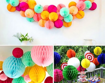 1 5 10 pcs 6" Paper Honeycomb Balls Lantern Pompoms Table Garland Wedding Multicolour