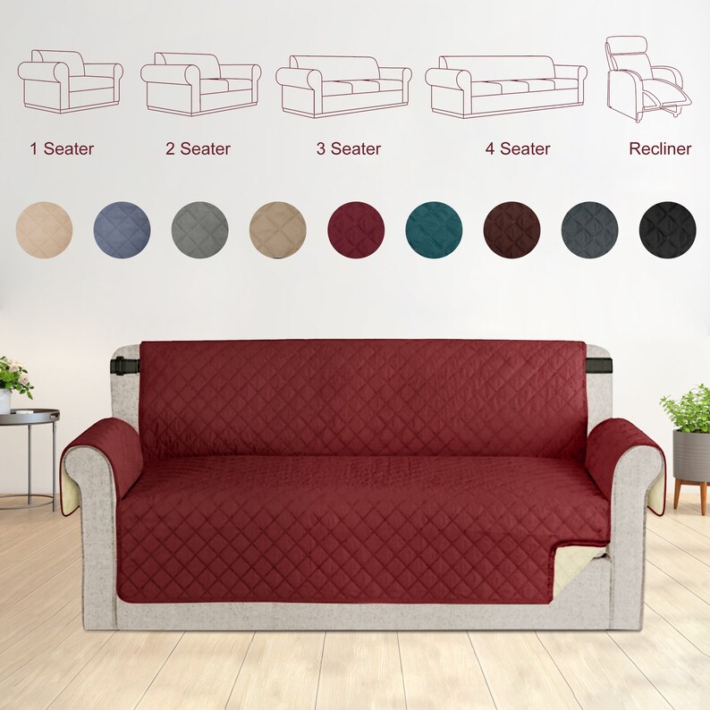 Seater Sofa Couch Covers Recliner Chair Cover Elastic Soft Etsy UK