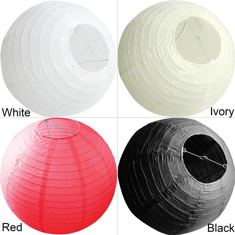 1 5 10pcs 12 Round Paper Lanterns Lamp Shade Wedding Etsy UK