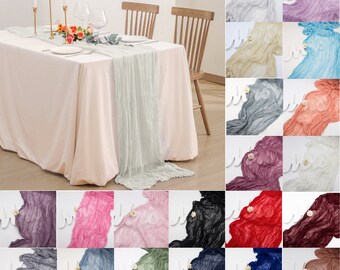 90x400cm Cheesecloth Table Runner Semi-Sheer Gauze Table Runner Dinning Table Wedding Decoration