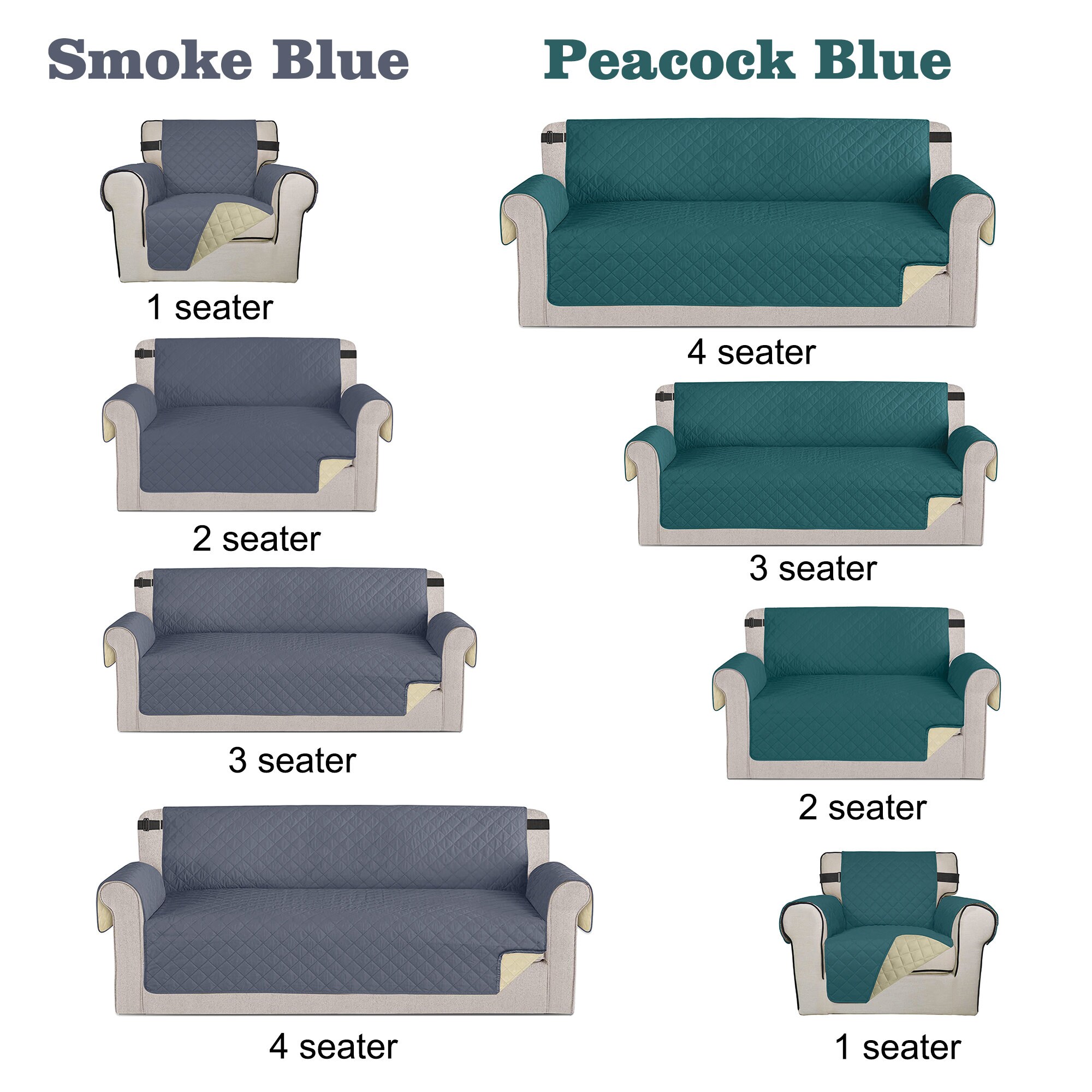 Seater Sofa Couch Covers Recliner Chair Cover Elastic Soft Etsy UK