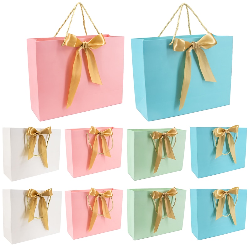 8 16 24PCS Gift Bags With Rope Handles Kraft Paper Gift Bag Recyclable ...