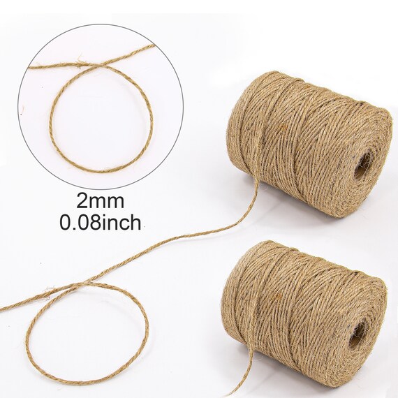 Leecogo 2mm Jute Twine – 1200 Feet, 3-Ply Heavy Duty Brown String, Natural Fiber For Gardening, Crafts, Gift Wrapping & Bundling