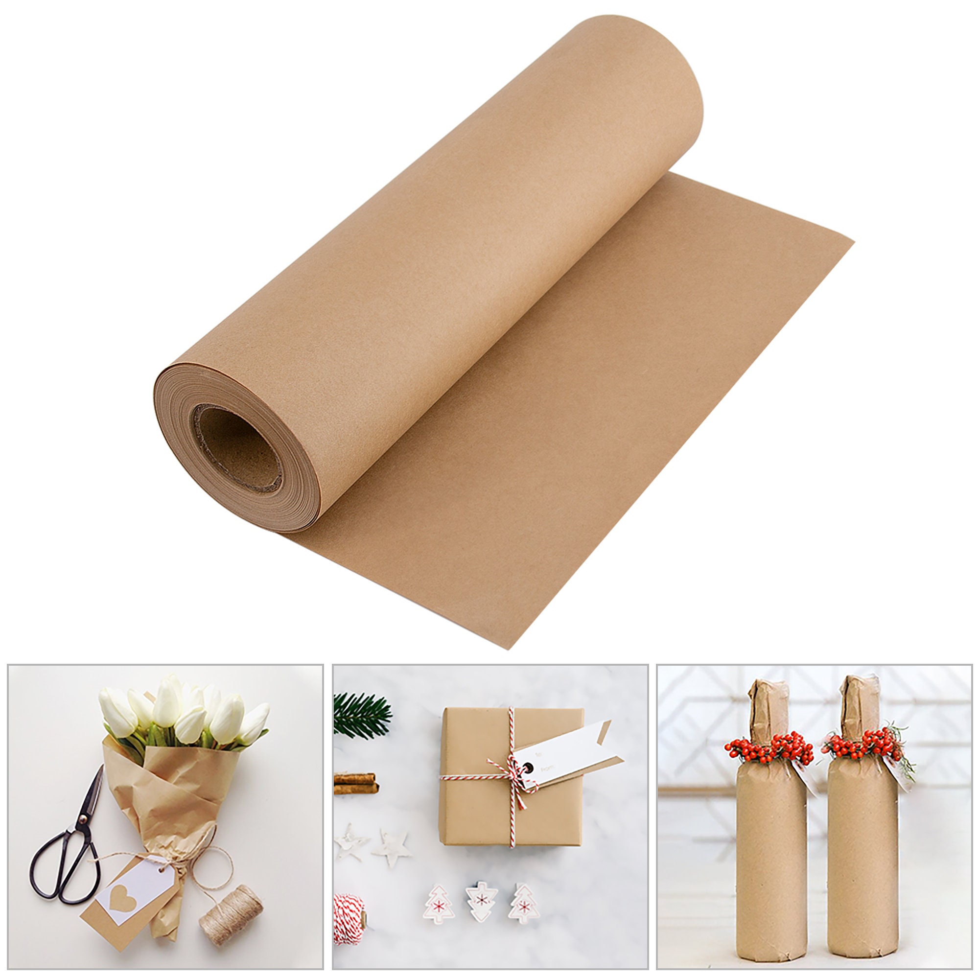 25m x 750mm STRONG BROWN KRAFT WRAPPING PAPER roll Thick quality