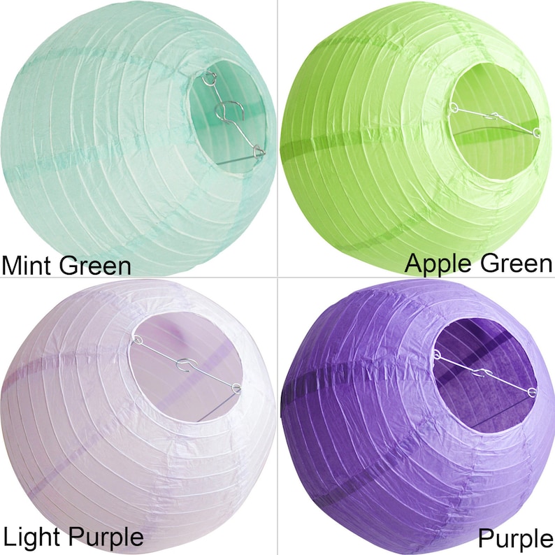 1 5 10pcs 12 Round Paper Lanterns Lamp Shade Wedding Etsy UK