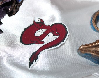 Red and Black Dragon Sticker - Waterproof & UV Resistant - 1pc ...