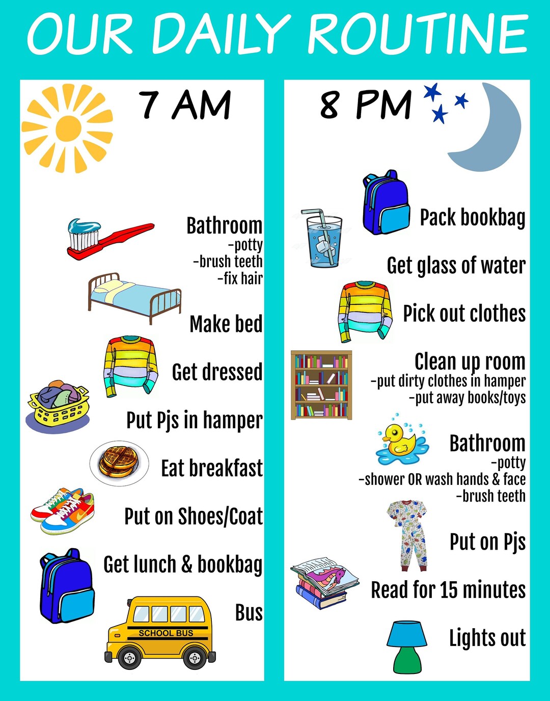 World Routine Chart Customizable Routine Chart - Etsy