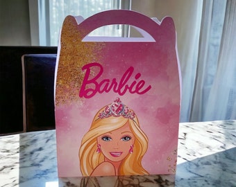 geveldoos - gunstdoos - bruiloft gunstdoos - baby shower doos - doopdoos - verjaardagsdoos - barbie geschenkdoos - barbie kartonnen doos