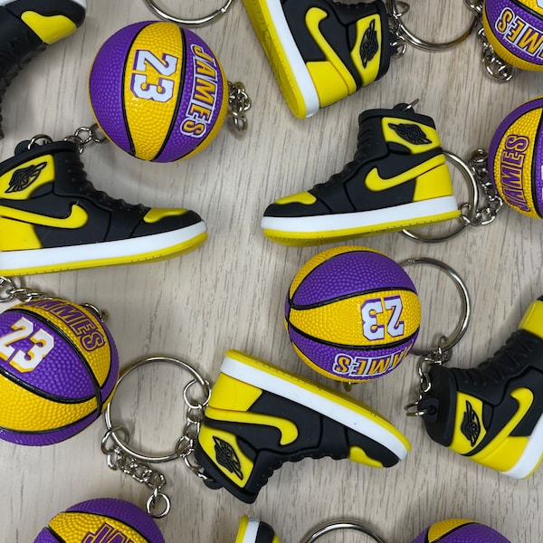 Air Jordans sneakers keychain, Yellow and Black