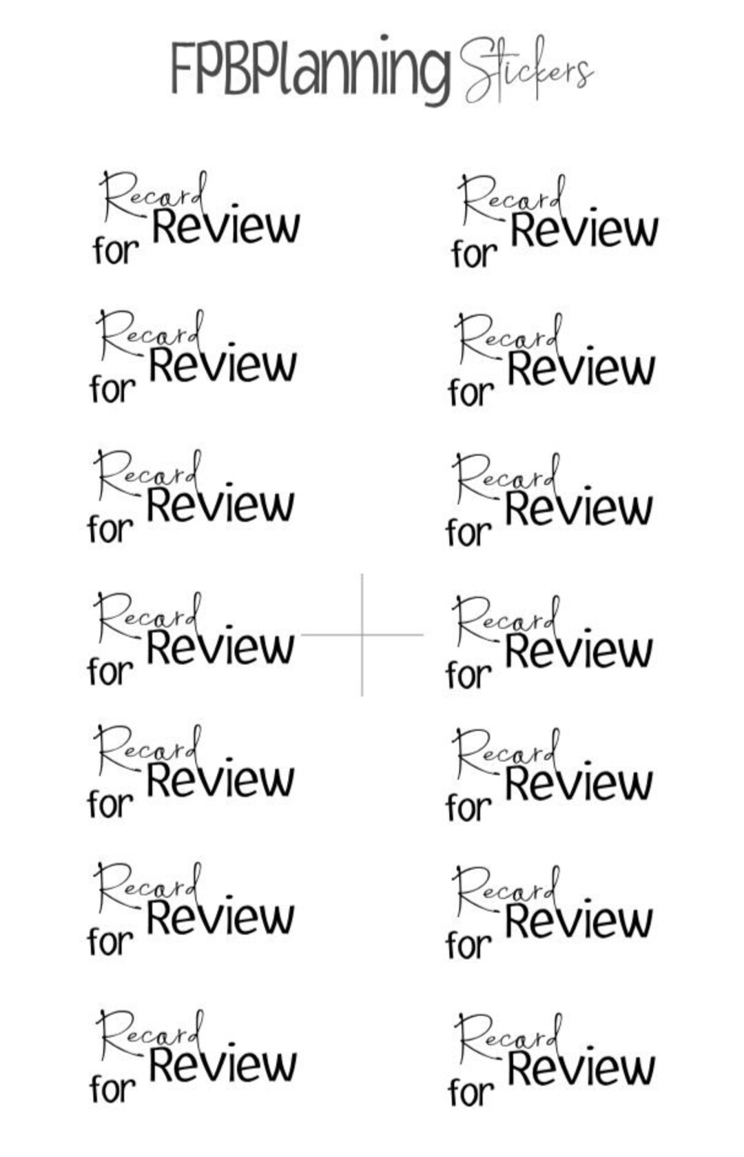 Record Review Script Stickers|planner/calendar Stickers - Etsy