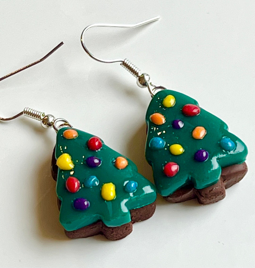 Christmas Tree Cosmic Brownie Earrings Etsy