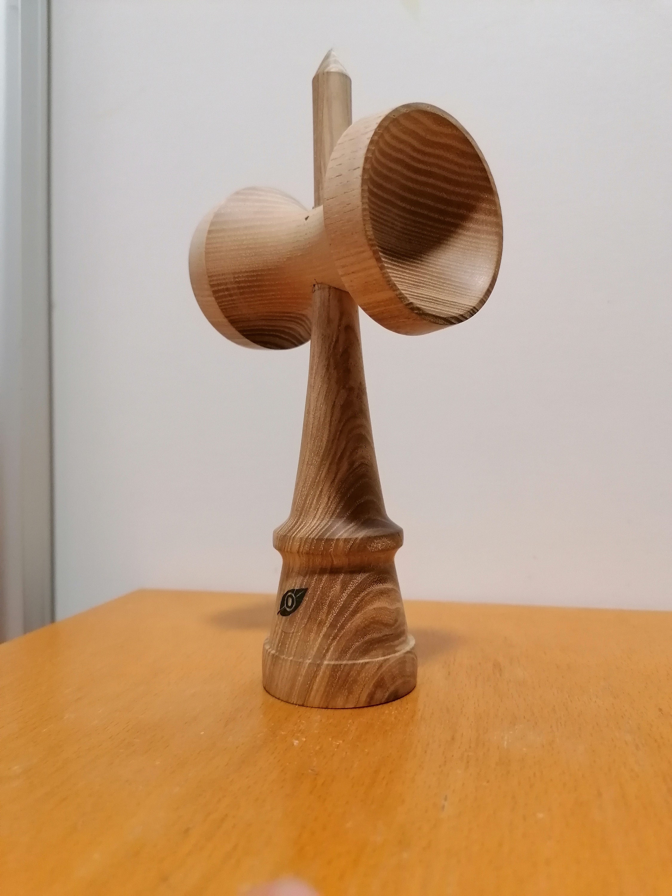 Triple bilboquet in natural solid wood