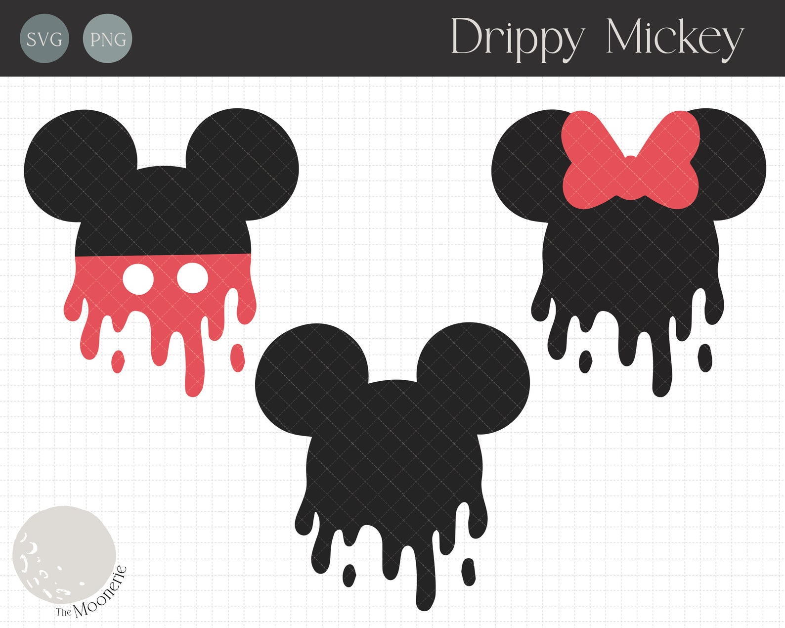 Drippy Mickey SVG Clipart Cut Files Instant Download Theme - Etsy Canada