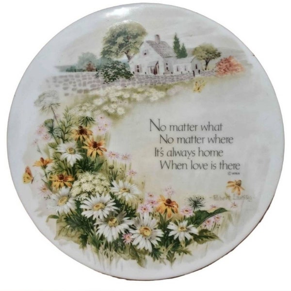 Hand-painted Pastoral Scene Wall Plaque