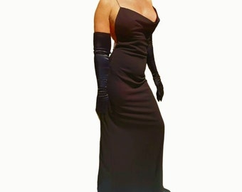 Vintage Fashion 1001 Nights Backless Chain Cross Back Strap Bias Gown 90s Y2K