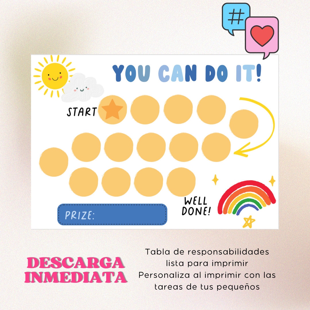 Reward Chart Stickers Reward Chart Calendario Para Niños Etsy