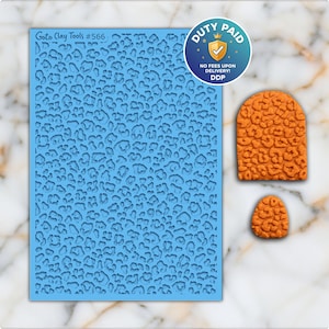 Tapete de goma con textura de leopardo para joyería de arcilla polimérica (74 mm x 105 mm) n.° 566