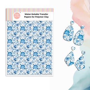 Watercolor Floral Transfer Paper for Polymer Clay #863