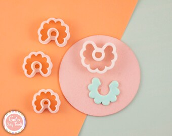 Hoop Flower Cutter: Polymer Clay Earring Tools, 3D Printed