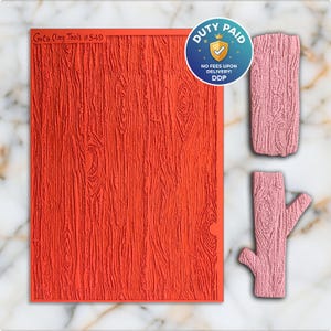 Tapete de goma con textura de madera para joyería de arcilla polimérica (74 mm x 105 mm) n.° 549