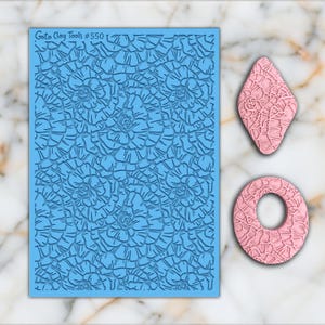 Rose Texture mat for polymer clay, Polymer Clay Rubber Texture mat, Texture Tile mats, Rubber Texture Sheet #550