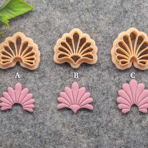 Art deco Scallop fan clay cutter, earring polymer clay cutter, Shell jewellery cutter, Art deco cutter Polymer clay tools #618