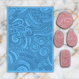 DOODLE Texture mat for polymer clay, Polymer Clay Rubber Texture mat, Texture Tile mats, Rubber Texture Sheet #579