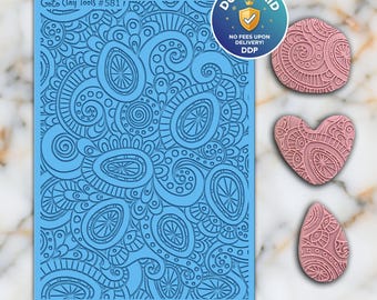 Doodle Rubber Texture Texture Mat für Polymer Clay Schmuck (#581)