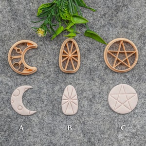 Moon, Oval, Star shape Polymer clay cutter, Clay earring cutters, Polymer clay tools, 3D printed cutters#627