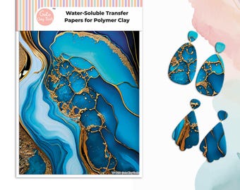Transfer paper for polymer clay, Blue Marble, water soluble transfer paper, polymer clay image transfers, magic transfer paper #796