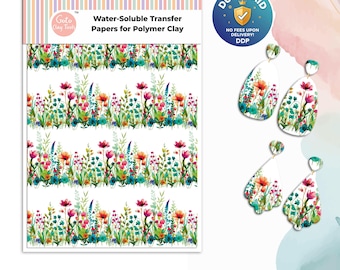 Wildflower Polymer Clay Transfer Paper: Water Soluble Image Transfers #797