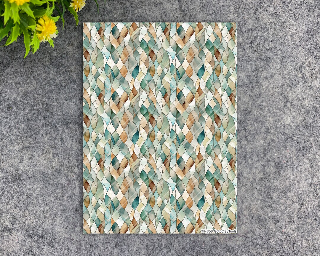 Transfer Paper for Polymer Clay, Watercolor Leaves, Water Soluble