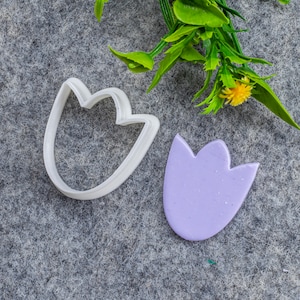 Tulip flower Clay Cutter, Polymer clay cutter, Earring cutter