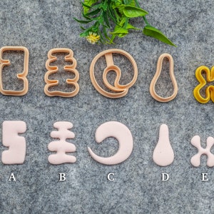 Organic shape set-1 Polymer clay cutter, Clay earring cutters, Polymer clay tools, 3D printed cutters#625