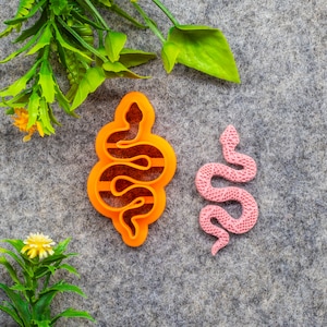 Snake shape Polymer clay cutter, boho snake Clay earring cutters, Polymer clay tools, 3D printed cutters #616