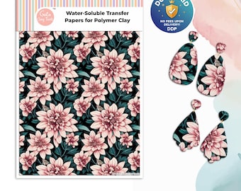 Floral Polymer Clay Transfer Paper: Water Soluble, 4x5.5" #697