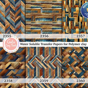 Teal & Brown Wood Floor Polymer Clay Transfer Paper (4x5.5)