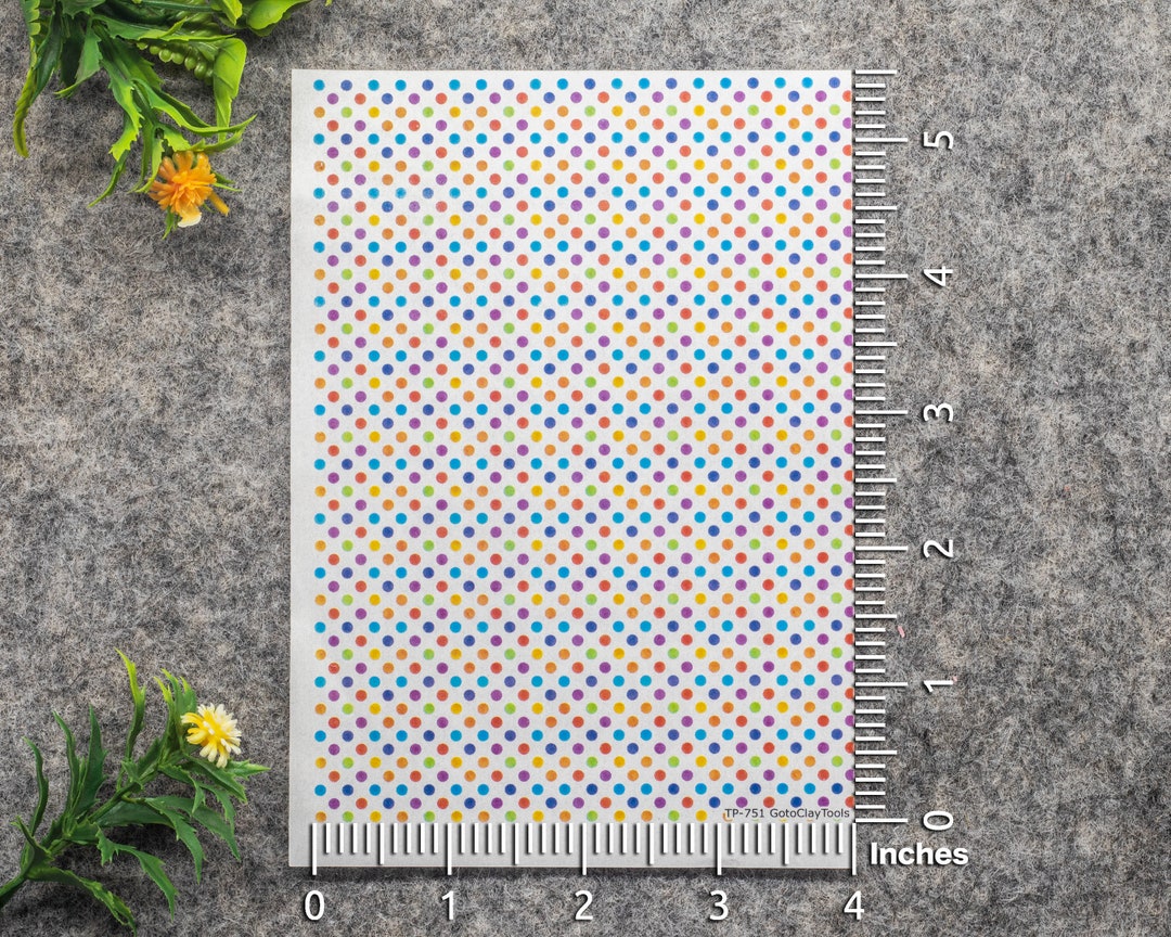Transfer Paper for Polymer Clay, Colorful Dots, Water Soluble Transfer