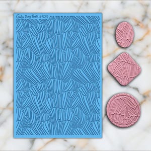 Tapis texturé à volants pour pâte polymère, tapis texturé en caoutchouc en pâte polymère, tapis texturés pour carrelage, feuille de texture en caoutchouc n° 525
