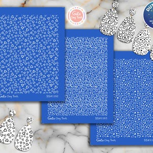 Heart Silkscreen for Polymer Clay Earrings: Jewelry Making Stencil (9.5x12.5cm Printable Area)